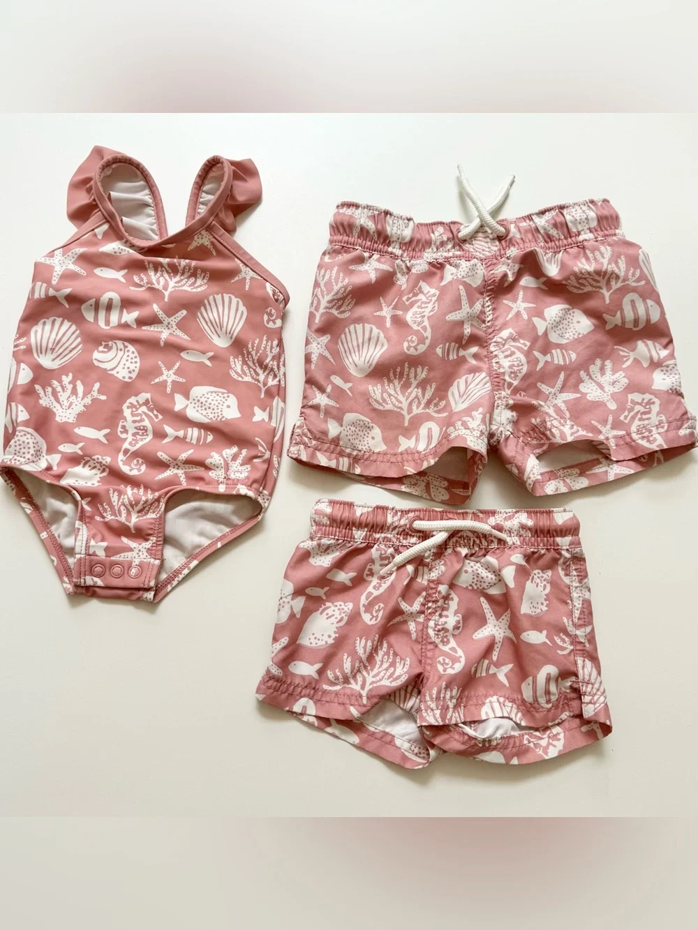Family bundle swim- Little Planet organic cotton Dusty Pink Baby swim set